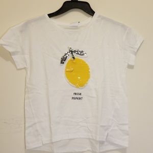 Zara kids white short sleeve shirt